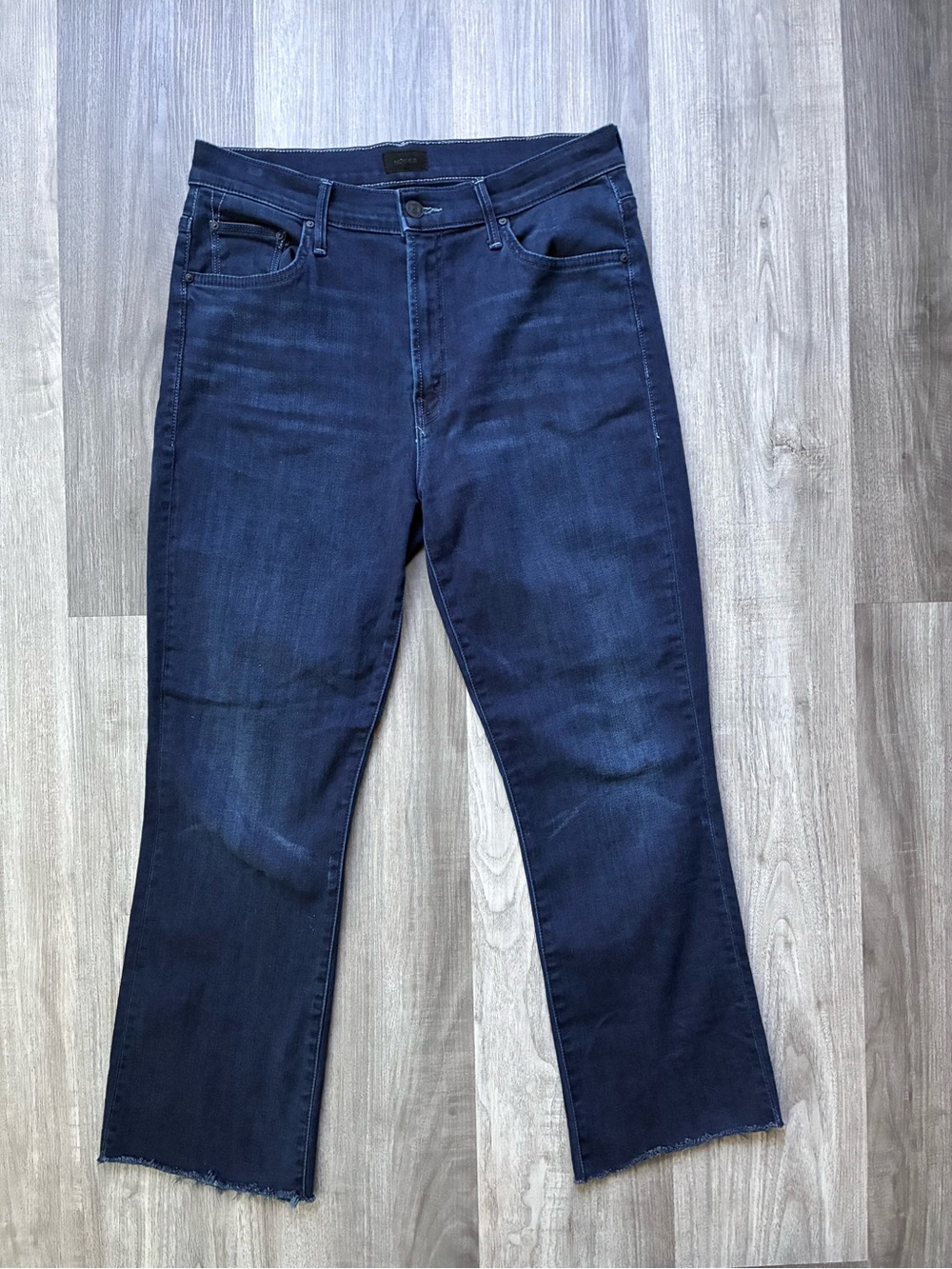 MOTHER The Insider Crop Step Fray Jeans - Night Tripper Wash - Size 32
